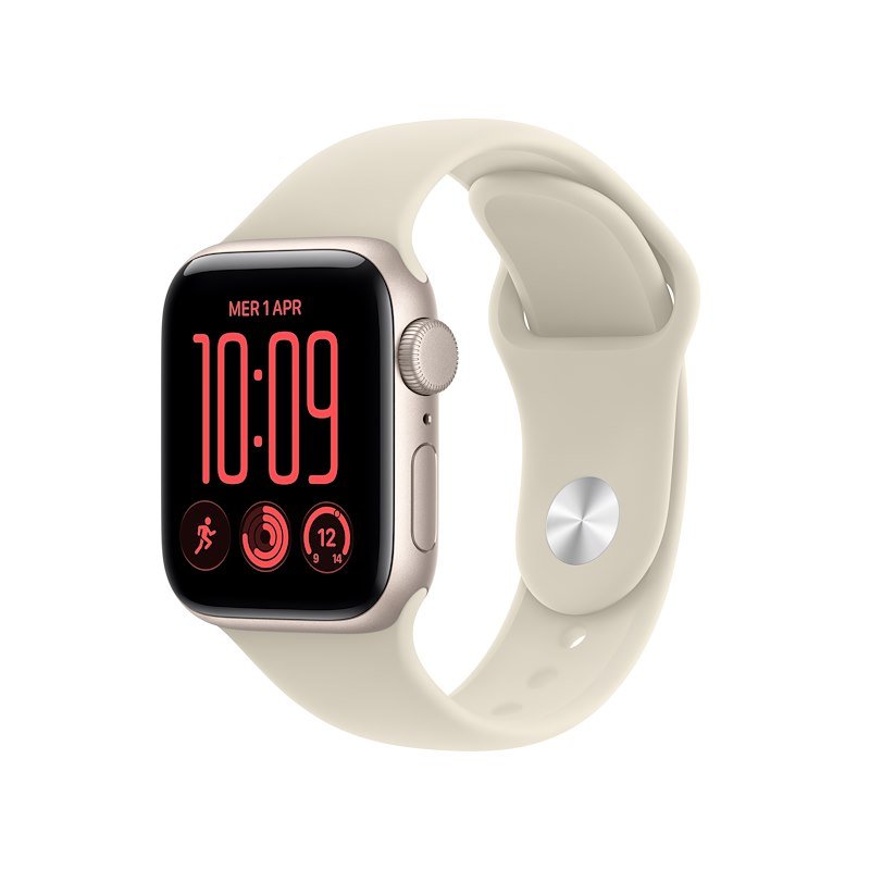 APPLE Watch SE 3 GPS, Cassa 40 mm in alluminio galassia con Cinturino Sport sabbia - S/M
