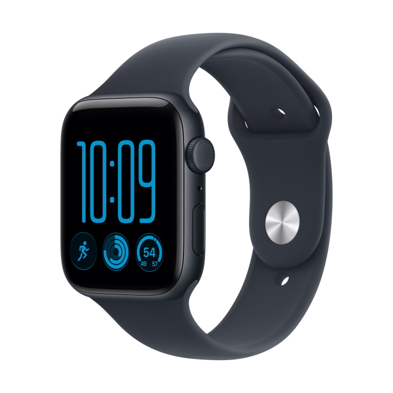 Apple watch se 3 gps + cellular 44mm midnight aluminium case with navy blue sport band - m/l
