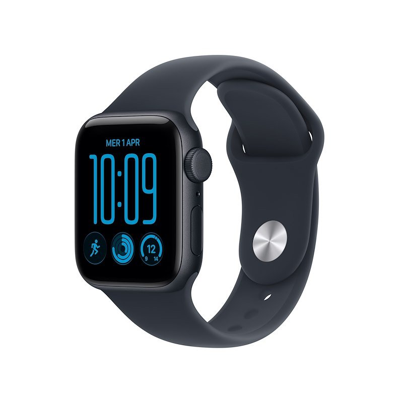 APPLE Watch SE 3 GPS + Cellular, Cassa 40 mm in alluminio mezzanotte con Cinturino Sport blu marino - S/M