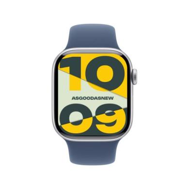 Apple Watch Series 10 GPS 46mm Aluminium argento Cinturino Sport denim S/M - Ricondizionato - Come nuovo - Grade A+