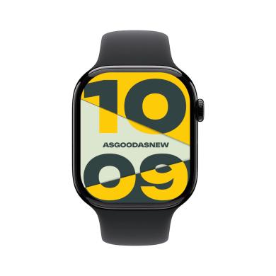 Apple Watch Series 11 GPS 46mm Alluminio jet black Cinturino Sport nero M/L - Ricondizionato - ottimo - Grade A