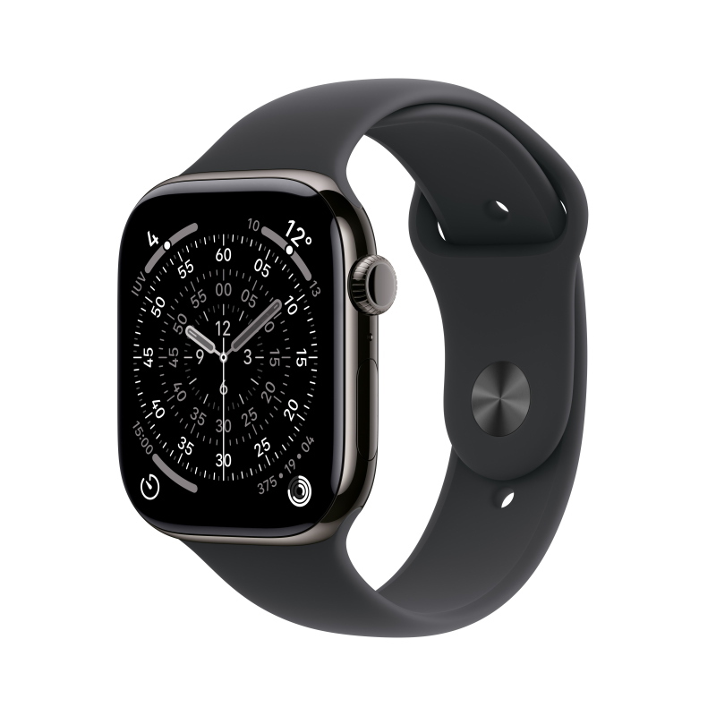 Apple watch series 11 gps + cellular 46mm slate titanium gehÃ¤use mit sport band (black) - s/m
