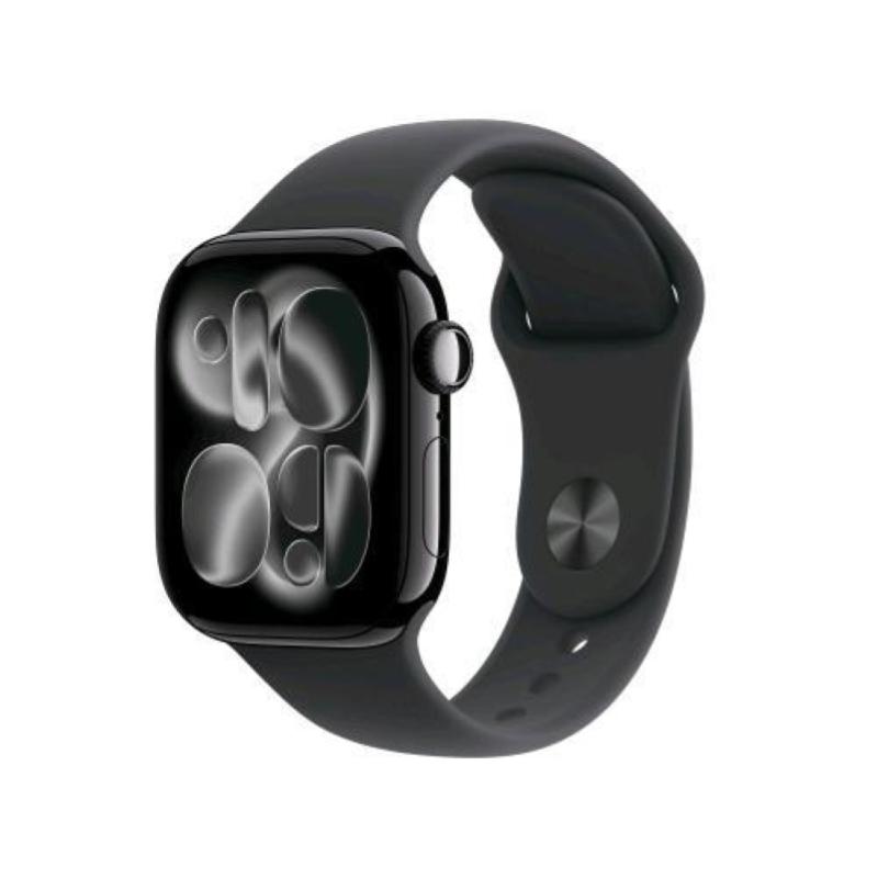 Apple watch series 11 gps + cellular 5g 42mm cassa alluminio jet black con sport band nero - m/l