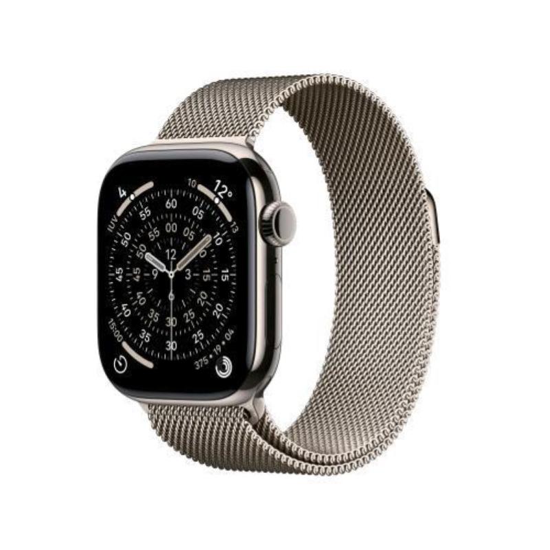 Apple watch series 11 gps + cellular 5g 42mm cassa titanio con loop in maglia milanese