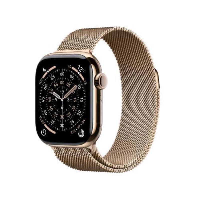 Apple watch series 11 gps + cellular 5g 42mm cassa titanio oro con loop in maglia milanese oro Apple watch series 11 gps + cellular 5g 42mm cassa titanio oro con loop in maglia milanese oro