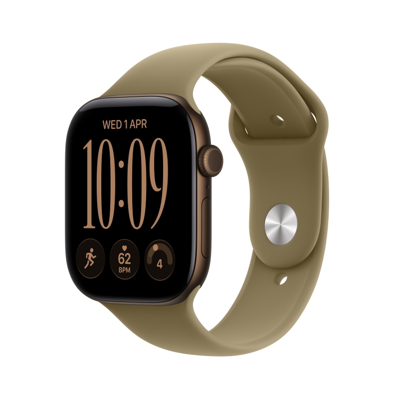 Apple watch series 12 gps 46mm dark bronze aluminium gehÃ¤use mit olive sport band - m/l