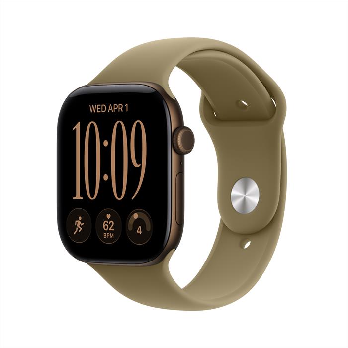APPLE Watch Series 12 GPS, Cassa 46mm in Alluminio bronzo scuro con Cinturino Sport oliva - M/L