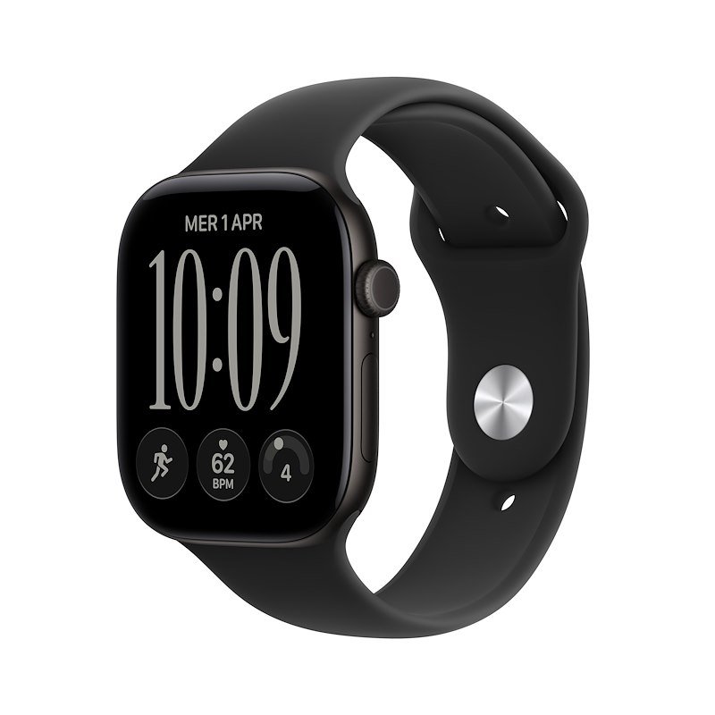 APPLE Watch Series 12 GPS, Cassa 46mm in alluminio nero con Cinturino Sport - M/L