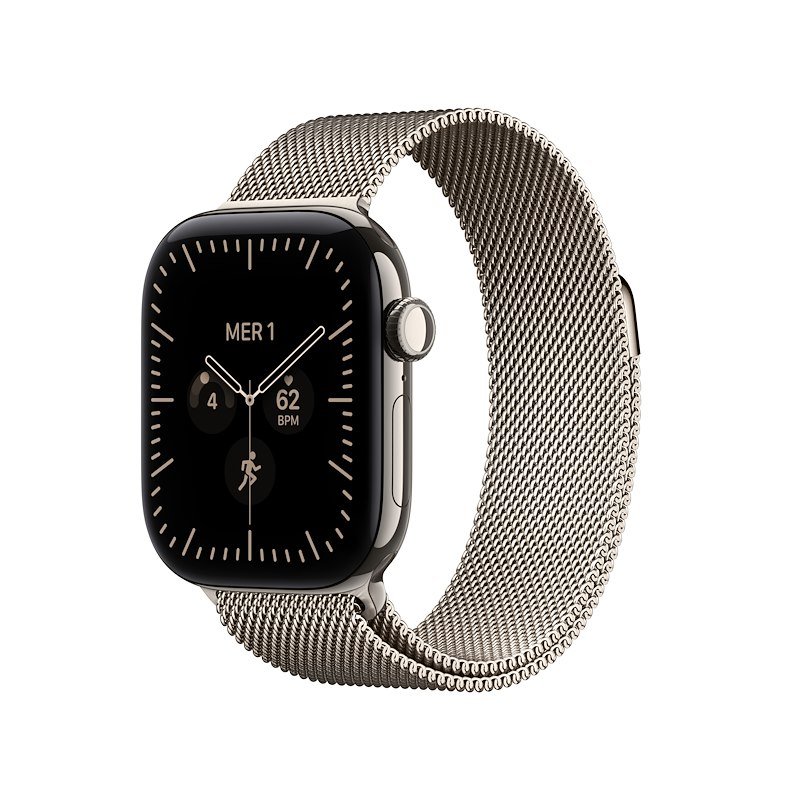 APPLE Watch Series 12 GPS + Cellular, Cassa 42mm in Titanio Naturale con Loop maglia milanese