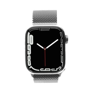 Apple Watch Series 7 GPS + Cellular 41mm Acciaio inossidabile argento Cinturino in maglia milanese argento - Ricondizionato - buono - Grade B