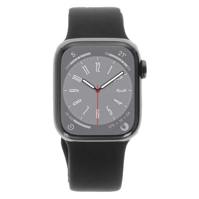 Apple Watch Series 8 GPS + Cellular 41mm Acciaio inossidabile grafite Cinturino Sport mezzanotte - Ricondizionato - ottimo - Grade A
