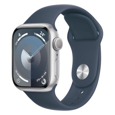 Apple Watch Series 9 GPS 41mm Alluminio argento Cinturino Sport blu tempesta S/M - Ricondizionato - ottimo - Grade A