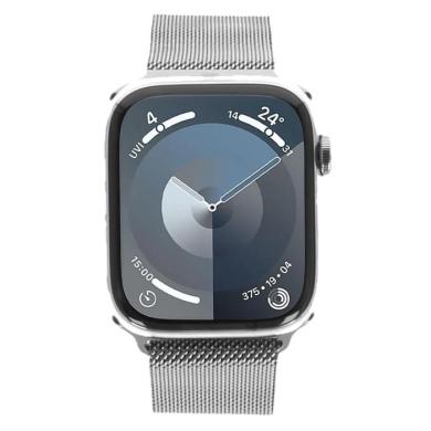 Apple Watch Series 9 GPS + Cellular 45mm Acciaio inossidabile argento Cinturino in maglia milanese argento - Ricondizionato - ottimo - Grade A