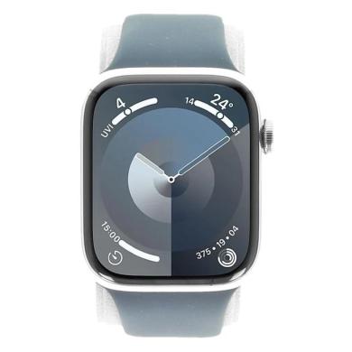 Apple Watch Series 9 GPS + Cellular 45mm Acciaio inossidabile argento Cinturino Sport blu tempesta S/M - Ricondizionato - ottimo - Grade A