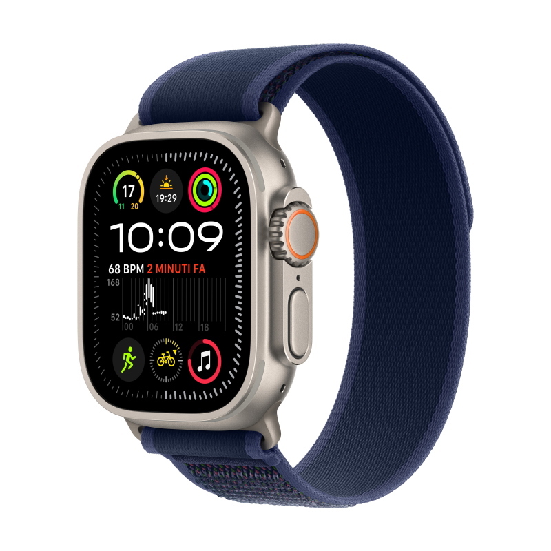Apple watch ultra 2 gps + cellular 49mm cassa in titanio con blue trail loop - s/m Apple watch ultra 2 gps + cellular 49mm cassa in titanio con blue trail loop - s/m