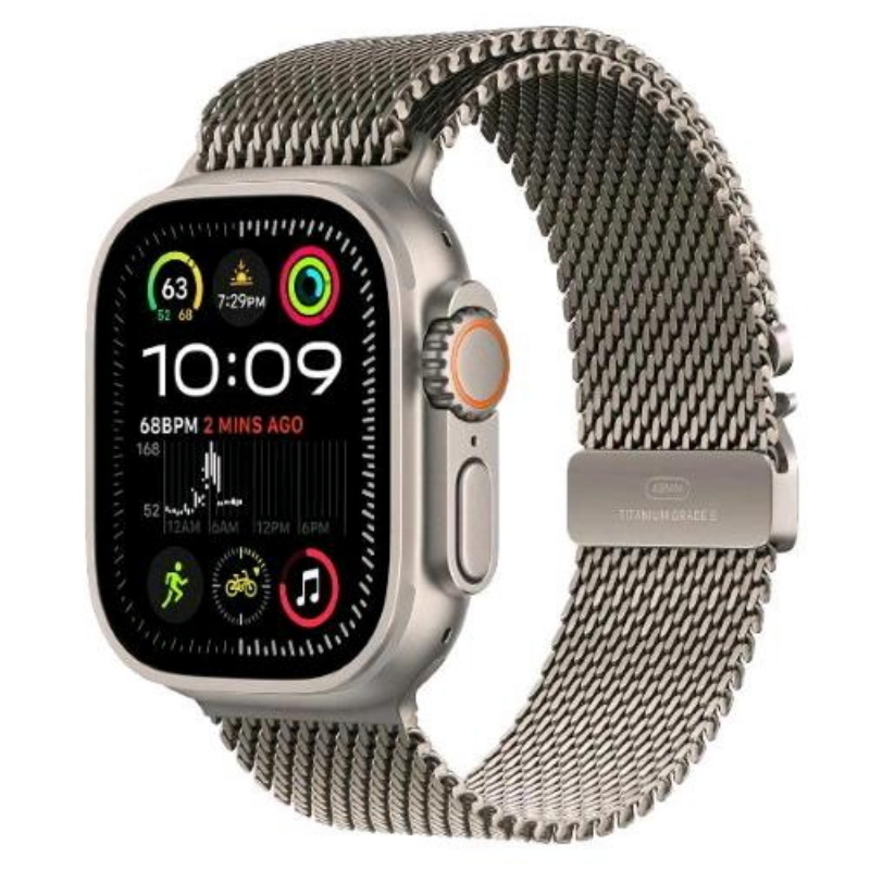 Apple watch ultra 2 gps + cellular 4g 49mm cassa in titanio naturale cinturino loop milanese titanio naturale - m