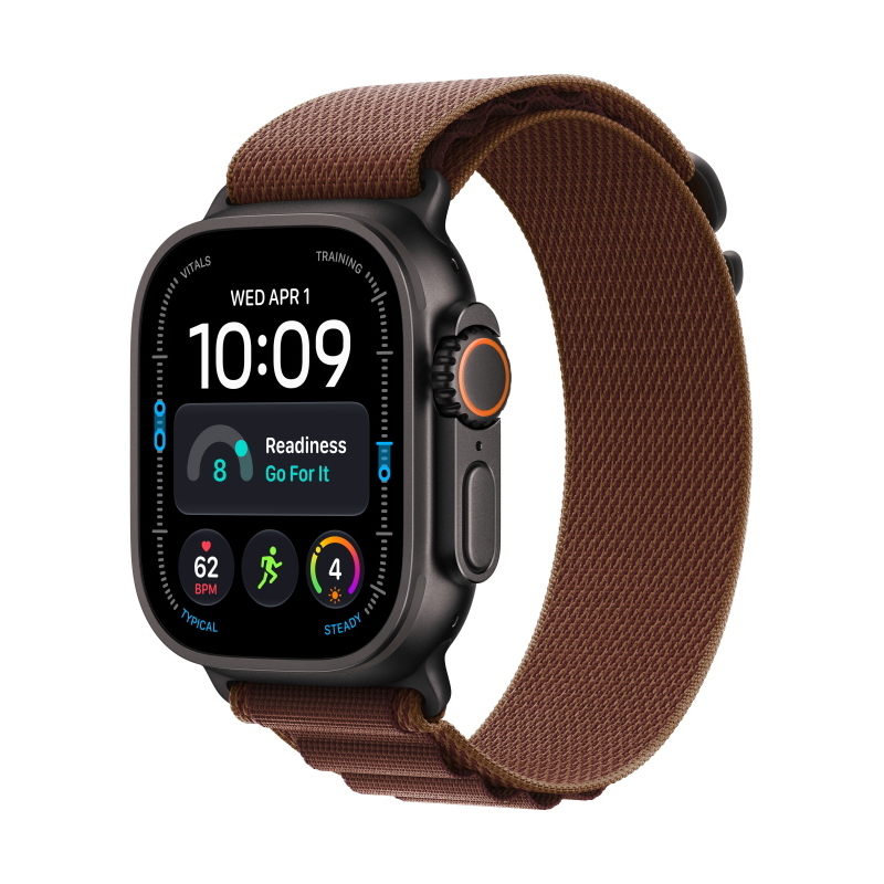 Apple watch ultra 4 gps + cellular 49mm black titanium gehÃ¤use mit burgundy alpine loop - l