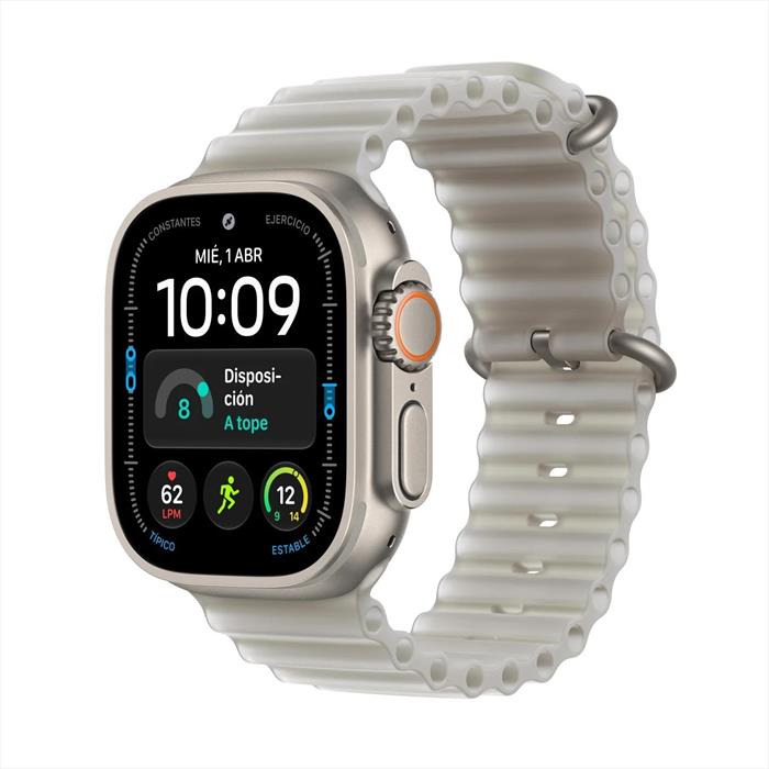 APPLE Watch Ultra 4 GPS + Cellular, cassa in Titanio Naturale da (49 mm) con cinturino Ocean grigio traslucido