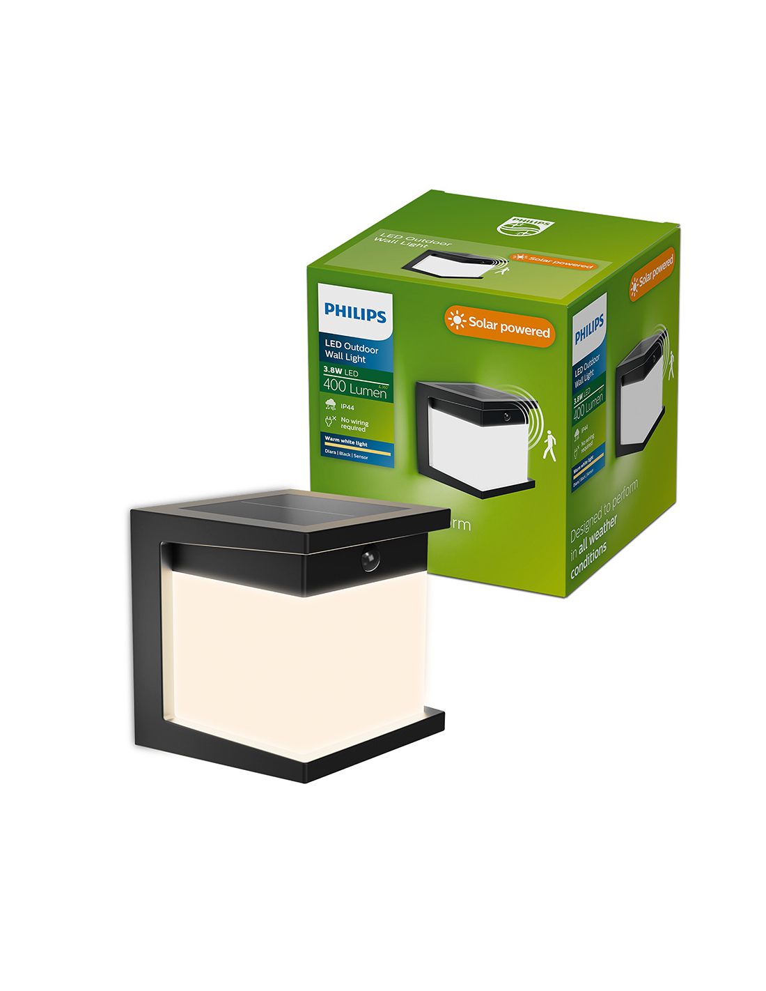 Applicatore Led Solare Diara Nero 3,8 W