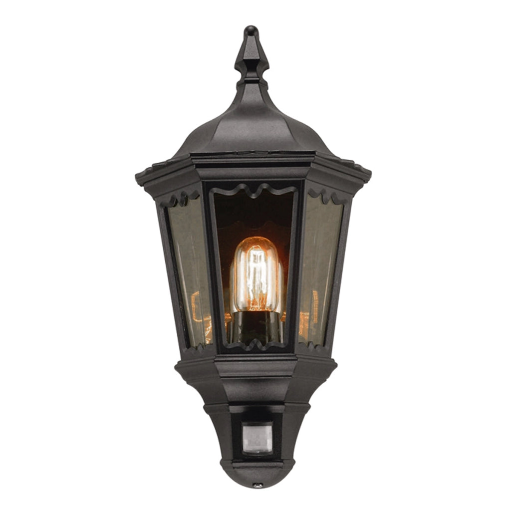 Applique esterna con sensore nera E27 60W Medstead Applique esterna con sensore nera E27 60W Medstead