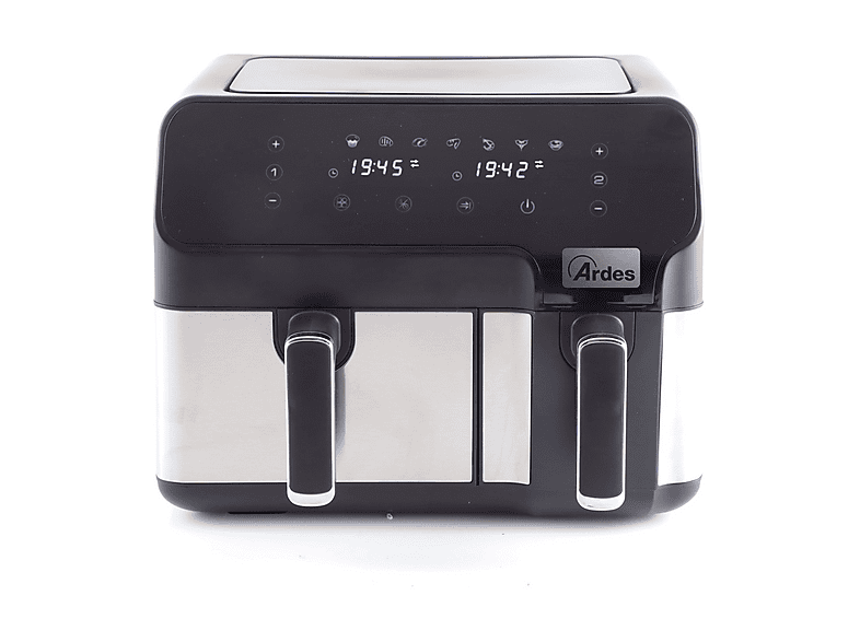 ARDES ELDORADA DUAL AIRFRYER DOPPIA FRIGGITRICE AD ARIA, capacità 9 l, Max potenza 1700 W, Inox/Nero