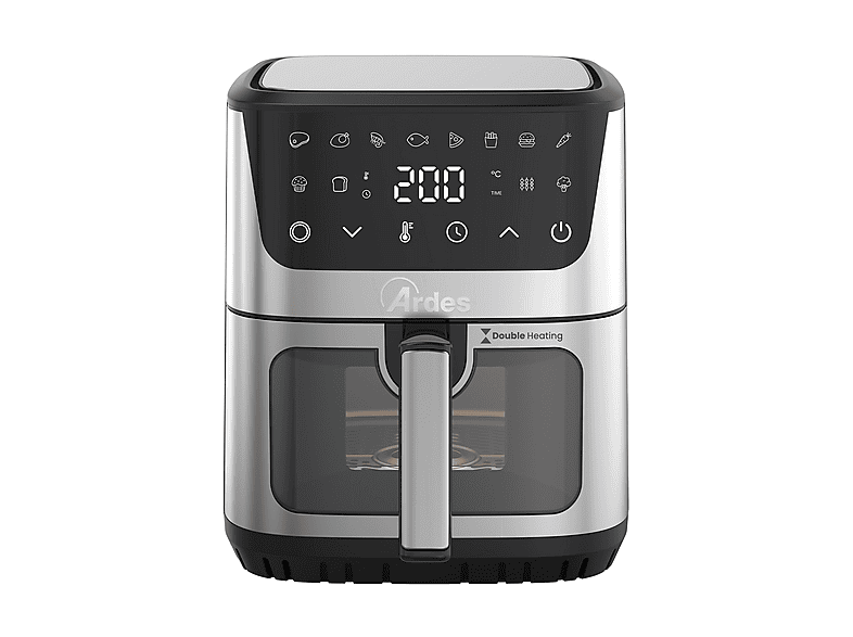 ARDES FRIGGISANA SUPREME 6,5L FRIGGITRICE AD ARIA, capacità 6,5 l, Max potenza 1500 W, 12 programmi, da 80 °C a 200 °C, Nero / Silver