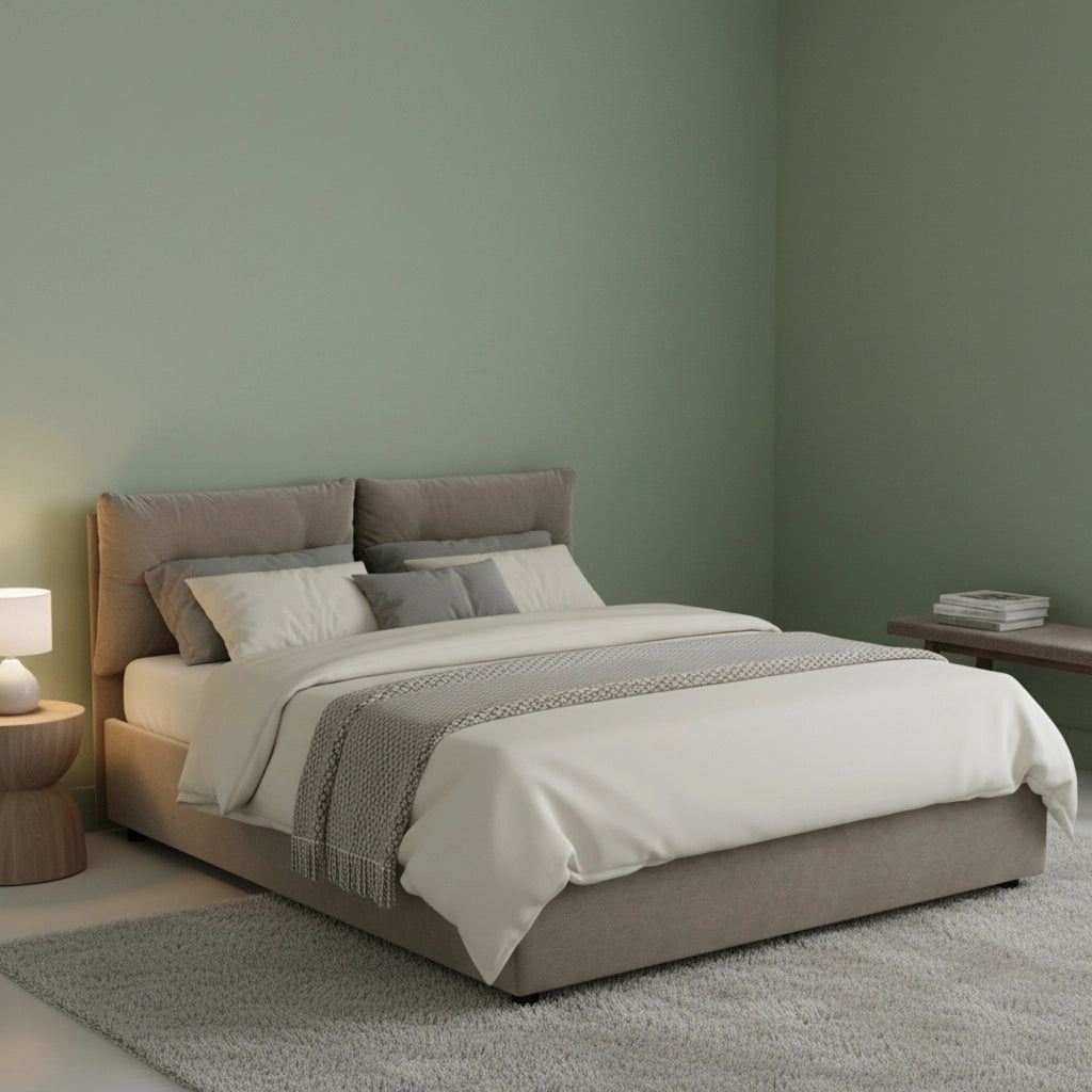 Arieta, Letto Piazza e Mezza Materasso Incluso Made in Italy, Grigio Tortora