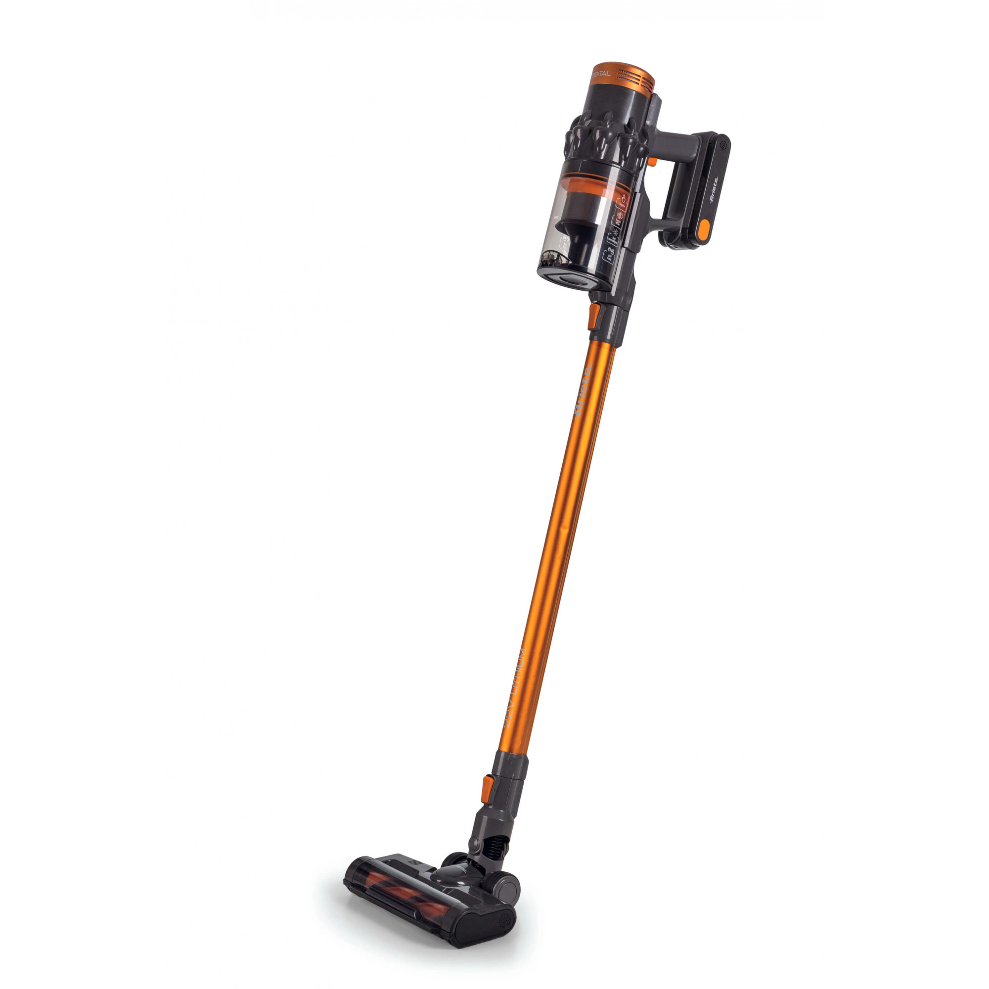 Ariete 2704 22V Lithium Digital Panel, Scopa elettrica senza filo, Cordless, Voltaggio 22,2V, Capacità serbatoio 1L, Spazzola motorizzata, Arancio Ariete 2704 22V Lithium Digital Panel, Scopa elettrica senza filo, Cordless, Voltaggio 22,2V, Capacità serbatoio 1L, Spazzola motorizzata, Arancio