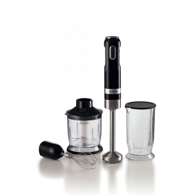 Ariete 602 moderna frullatore ad immersione con bicchiere 700 ml 1.000 w 10 velocita` +turbo tritatutto e frusta accessori inclusi nero/silver