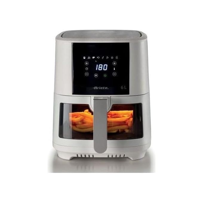 ARIETE AIR FRYER 6 L FRIGGITRICE AD ARIA, capacità l, Max potenza 1300 W, Bianco
