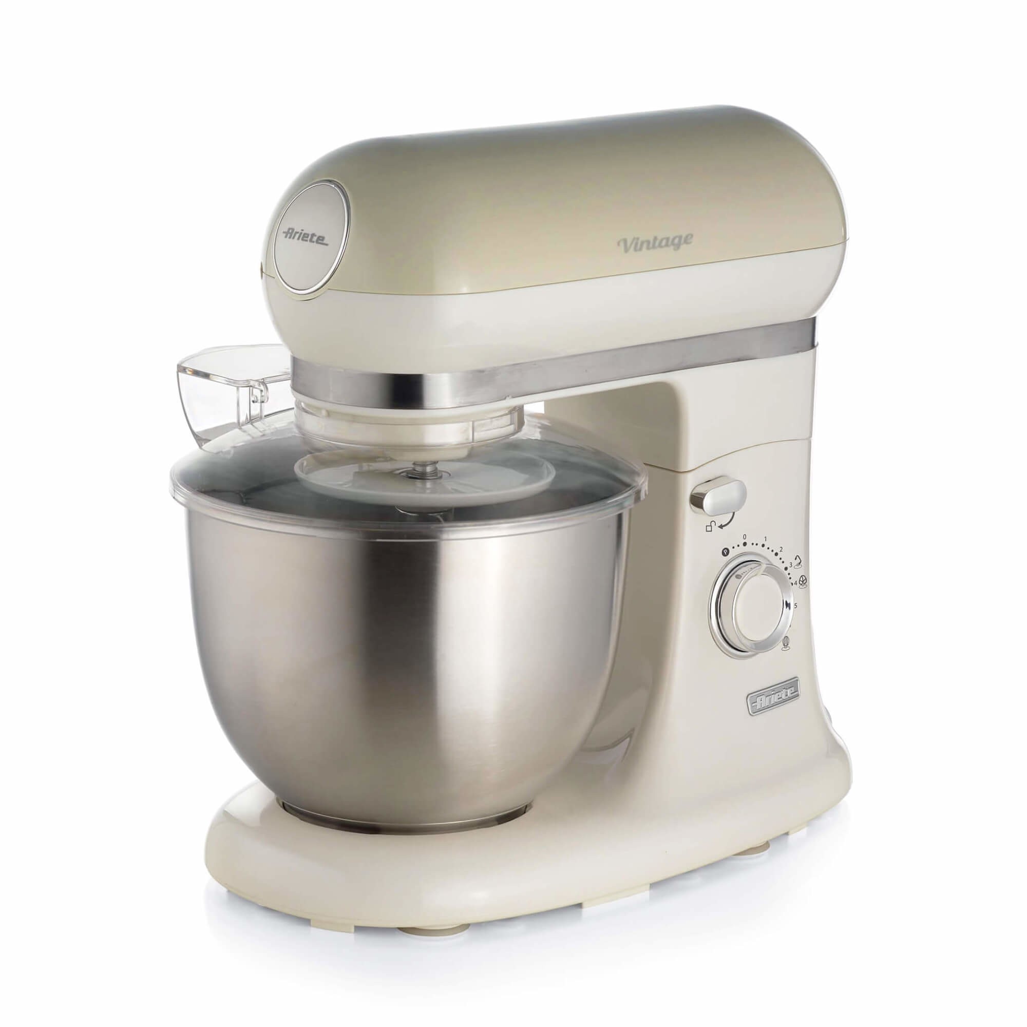 ARIETE IMPASTATRICE VINTAGE PLANETARIA, 1200 W, capacità ciotola 5,5 l, Beige
