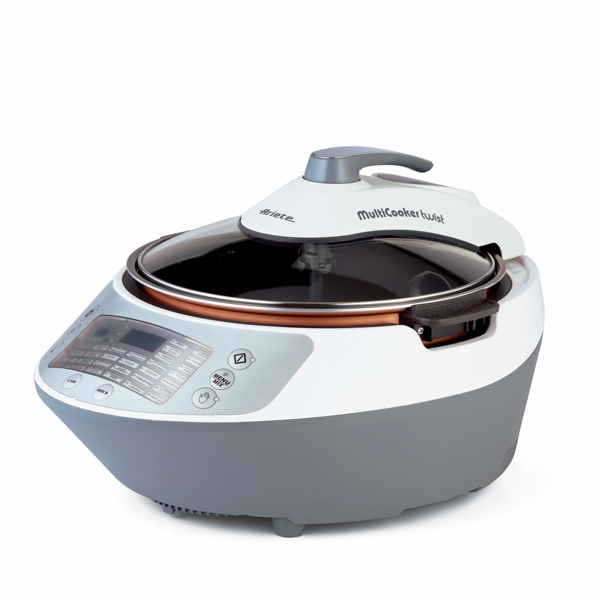 ARIETE MULTICOOKER TWIST MULTICOOKER, 1900 W, capacità ciotola 5 l, BIANCO-METAL