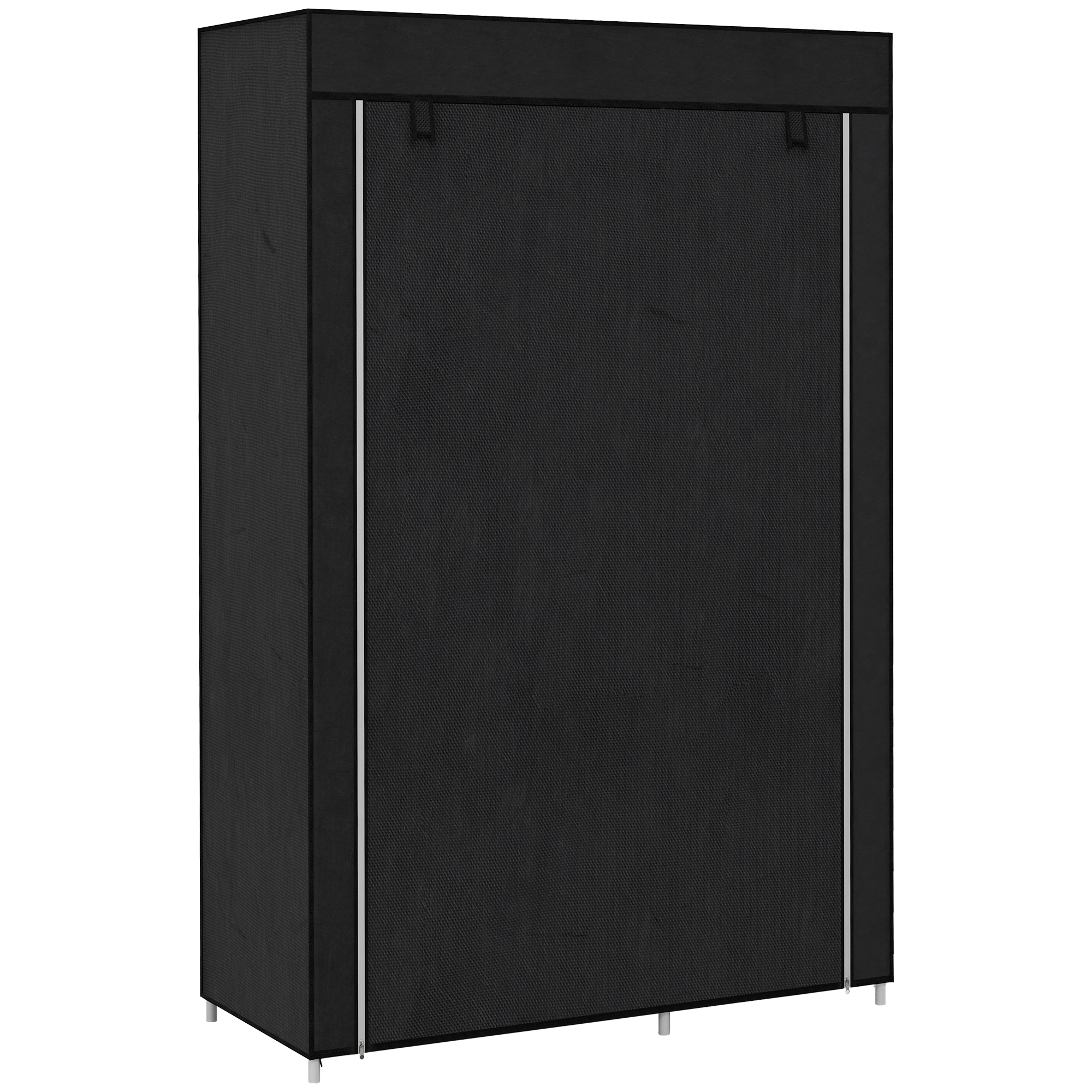 Armadio multiuso HOMCOM - dim. ridotte 103L x 43W x 162,5H cm - acciaio nero, tessuto non tessuto nero