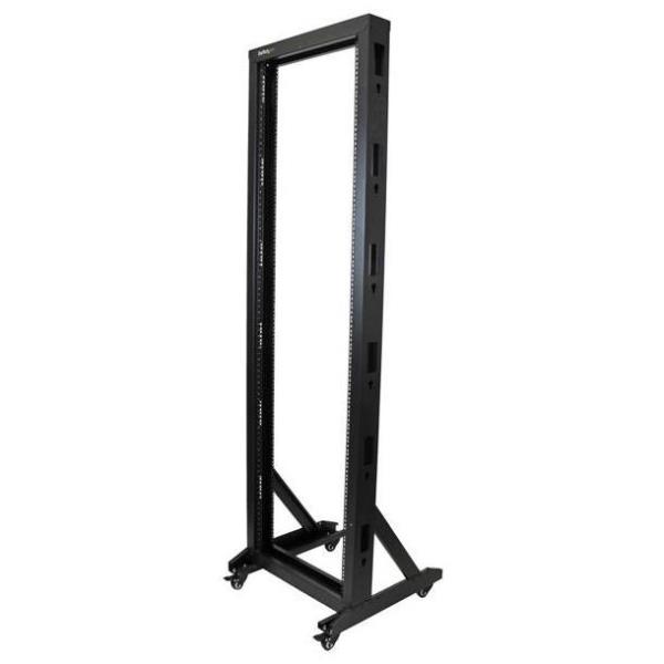 Armadio rack 2 Staffe a Telaio Aperto 42U con Ruote Orientabili Black 2POSTRACK42 Armadio rack 2 Staffe a Telaio Aperto 42U con Ruote Orientabili Black 2POSTRACK42