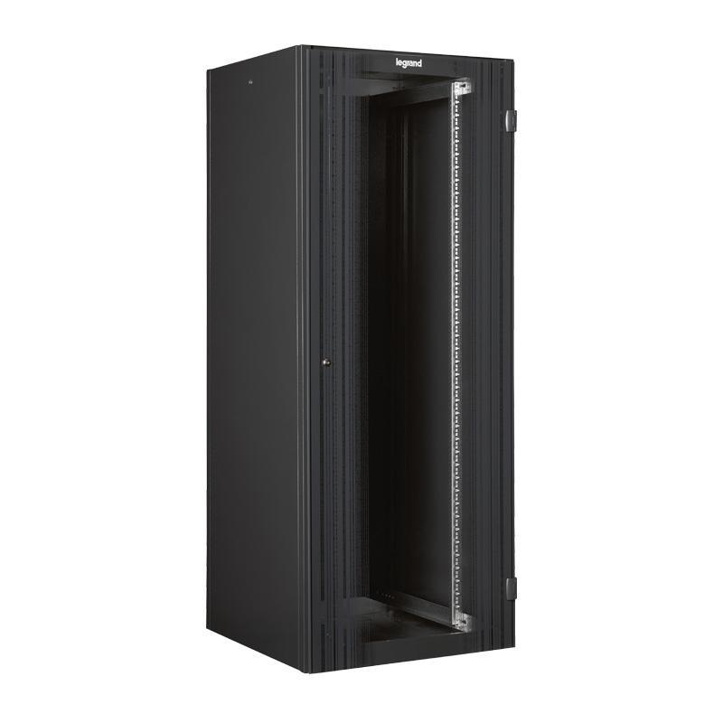 Armadio rack da pavimento legrand 42u 2026x800x800 porta in vetro 2 montanti anteriori ral 7016
