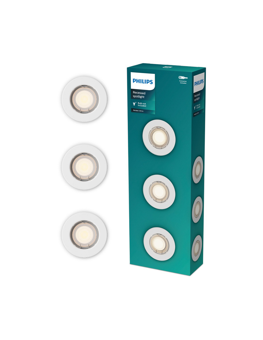 Aro Incassato Rotondo In Metallo, Modello Peridot, Fermo, Gu10, Bianco, Ø8,3 Cm