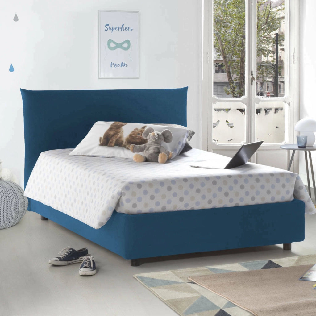 Arpaise, Letto Piazza e Mezza Materasso Incluso Made in Italy, blu