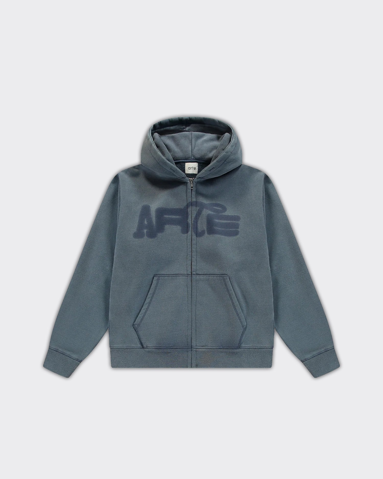 Arte Antwerp Felpa Con Cappuccio Zip Stencil Sunfade Navy