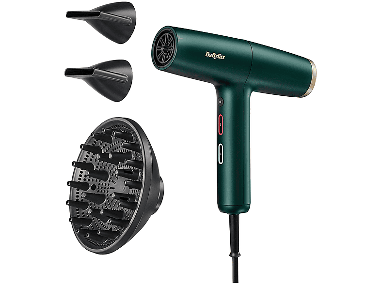 ASCIUGACAPELLI BABYLISS D6555DE AIR POWER PRO, Potenza 1700 W, Tipo di motore EC motor, Livelli temperatura 4, Tecnologia a ioni, Attacco diffusore