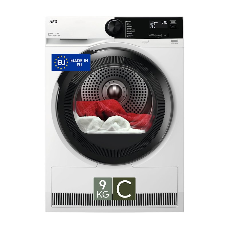 ASCIUGATRICE AEG TR7HE9C A pompa di calore, 9 kg, profondità 63,6 cm, 64 dB(A), Bianco, Classe C