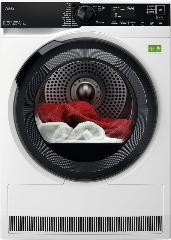 ASCIUGATRICE AEG TR9HH8AY A pompa di calore, 8 kg, profondità 63,6 cm, 60 dB(A), Bianco, Classe
