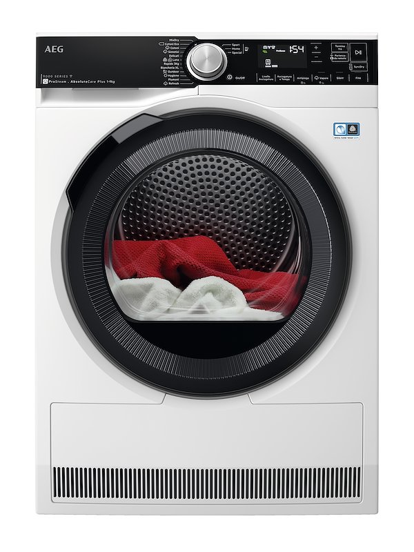 ASCIUGATRICE AEG TR9T94ABYS A pompa di calore, 9 kg, profondità 63,8 cm, 63 dB(A), BIANCO, Classe C