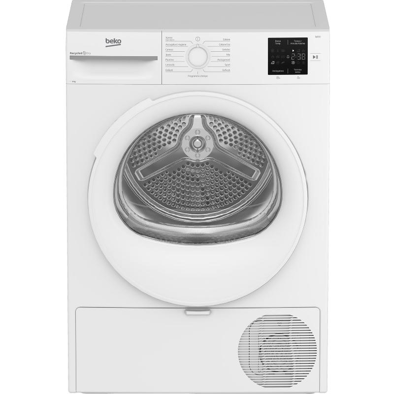 ASCIUGATRICE BEKO BMTR38W A pompa di calore, 8 kg, profondità 54,5 cm, 64 dB(A), BIANCO, Classe D