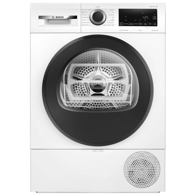 ASCIUGATRICE BOSCH WQG243C0II A pompa di calore, 9 kg, profondità 61,3 cm, 63 dB(A), Bianco, Classe C