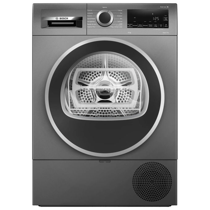 ASCIUGATRICE BOSCH WQG243DRII A pompa di calore, 9 kg, profondità 61,3 cm, 63 dB(A), Cast Iron (antracite), Classe C