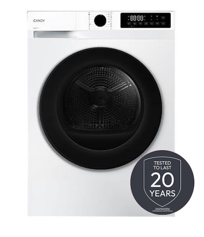 ASCIUGATRICE CANDY GDS 7N2B-S A pompa di calore, 7 kg, profondità 47,1 cm, 64 dB(A), Bianco, Nero, Classe D