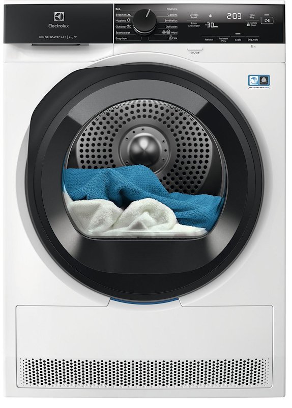 ASCIUGATRICE ELECTROLUX EW7H48GY A pompa di calore, 8 kg, profondità 63,6 cm, 63 dB(A), Bianco, Classe B