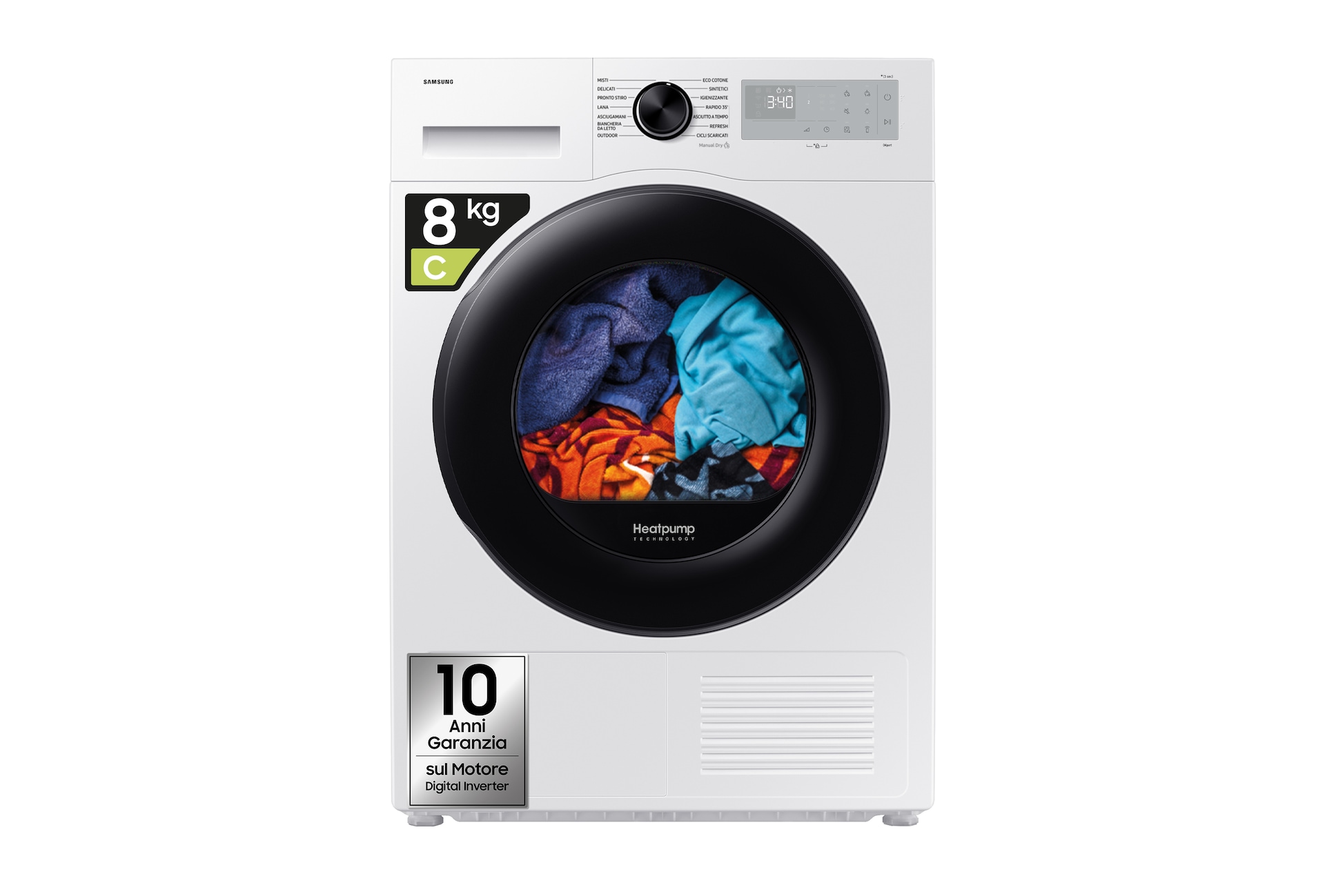 Asciugatrice Samsung Crystal EcoDry 8 Kg DV80DG52B0AHET, Bianco