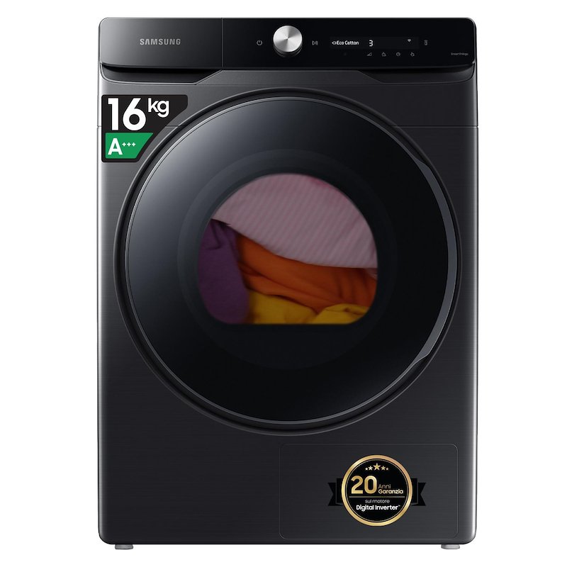ASCIUGATRICE SAMSUNG DV16DG8600BVU3 Condensazione, 16 kg, profondità 84,4 cm, 64 dB(A), Nero, Classe C