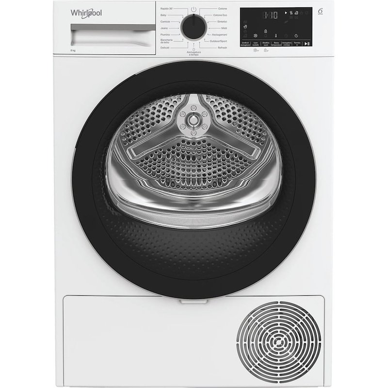 ASCIUGATRICE WHIRLPOOL C WD 83M WBS IT A pompa di calore, 8 kg, profondità 545 cm, 64 dB(A), Bianco, Classe D